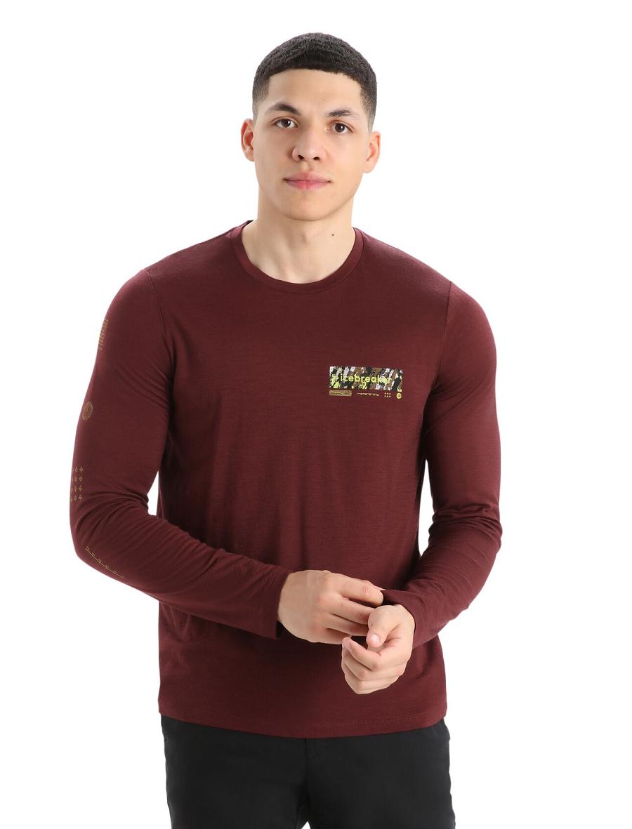 Long Sleeve Icebreaker Merino Tech Lite II T-Shirt Summit Tread Homme Rouge | FR 1236WNBY